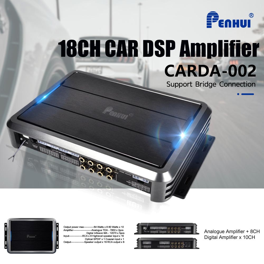 Car Dsp Amplifier 8 Channel - 1200W 18-channel Car DSP Amplifier for