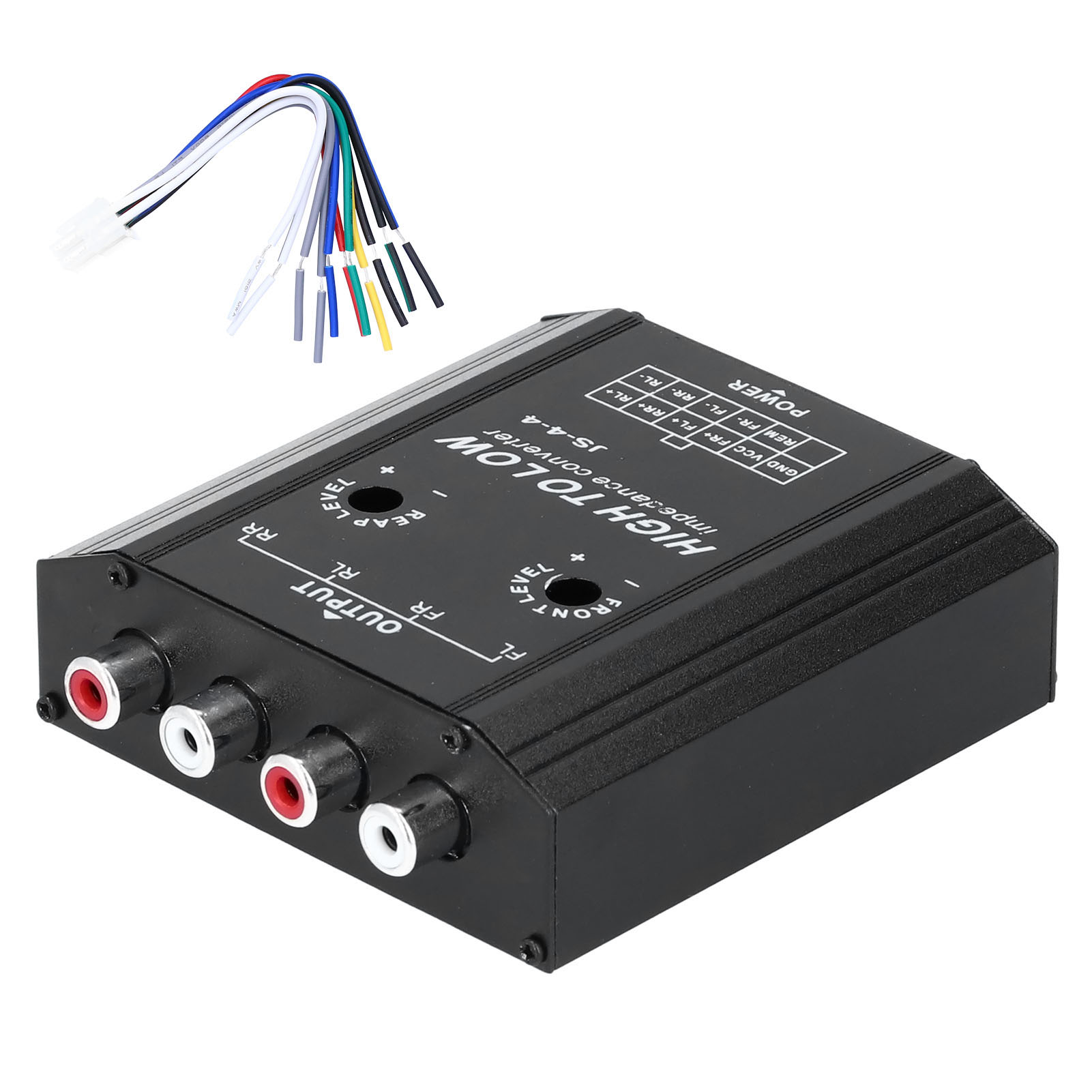 Car Audio Line Output Converter - 12V 4 Channel Audio Impedance Converter