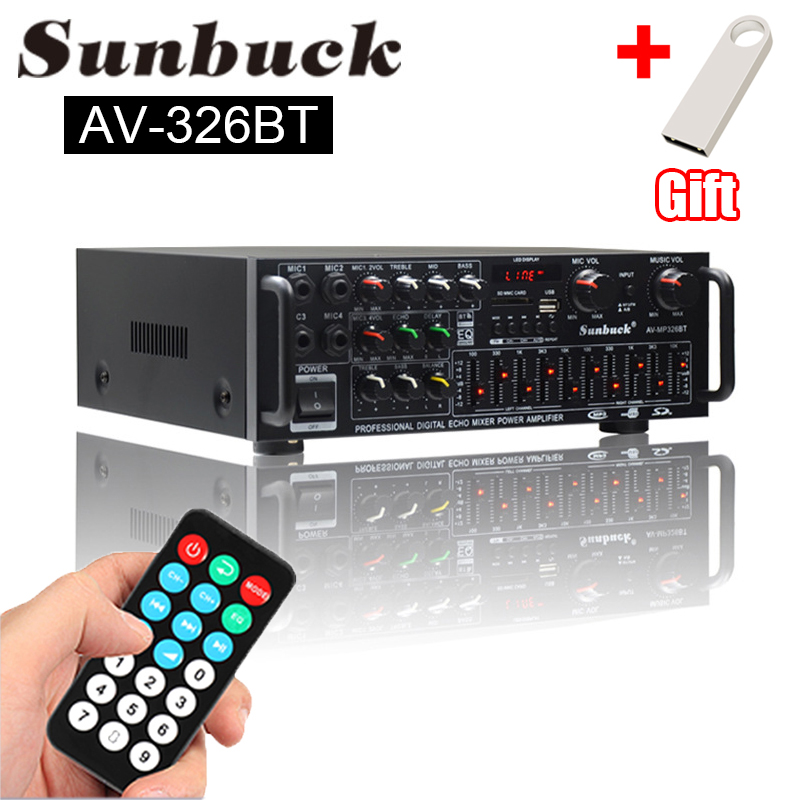 Car Audio Amplifier 4 Channel 2000W - 2000W 326BT 5.0 Bluetooth Audio Power