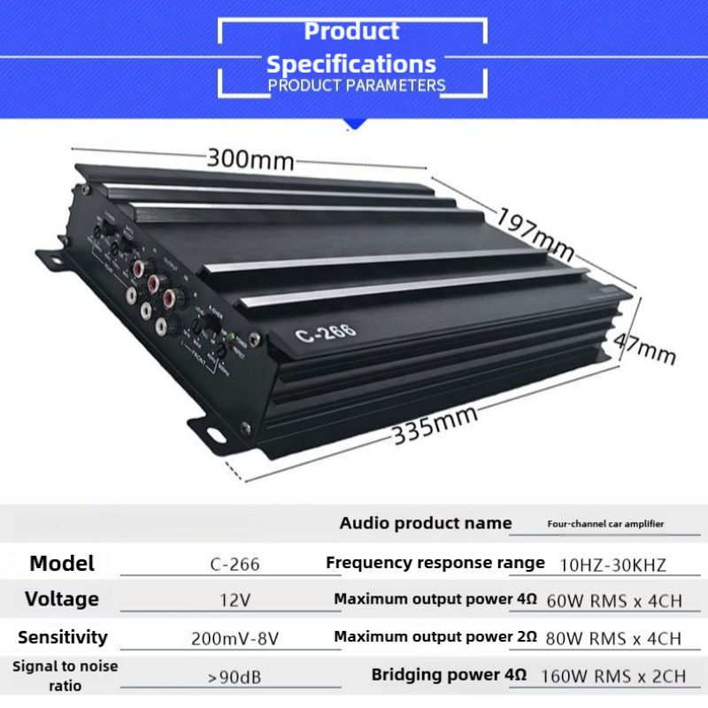 For Universal Cars High Power  - Car Audio Amplifier 4 Channel 2000W review and price