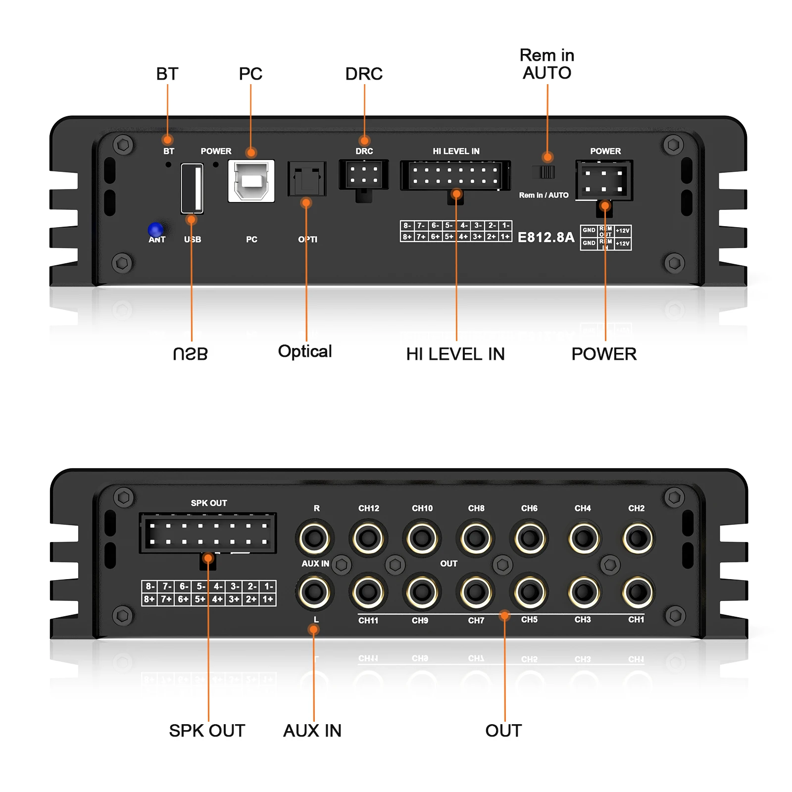 E812.8A 8-In 12-Out Profession - Car Dsp Amplifier 8 Channel review and price